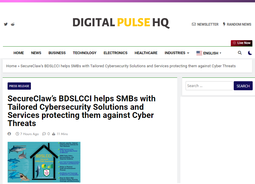 SecureClaw’s BDSLCCI helps SMBs with Tailored Cybersecurity Solutions and Services protecting them against Cyber Threats
